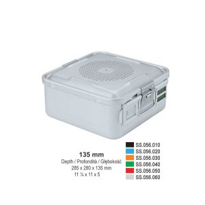 1/2 Kontener Falcon perforowana pokrywa+perforowana wanna 285x280x135mm czerwony