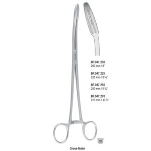 Kleszcze Cheron do materiałów opatrunkowych wygięte 250mm GN.485.250