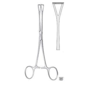 Zacisk tętniczy Dieffenbach (Buldog) szerokie końcówki zagięty 60mm