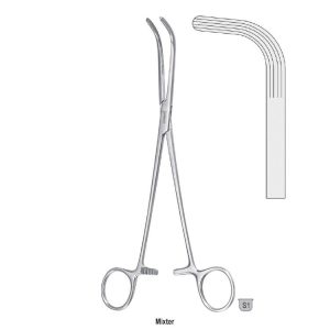 Kleszczyki naczyniowe Grey-Turner zagięte 145mm