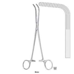 Kleszczyki naczyniowe Grey-Turner zagięte 180mm