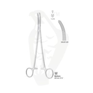 Kleszczyki naczyniowe Halsted Mosquito zagięte 145mm