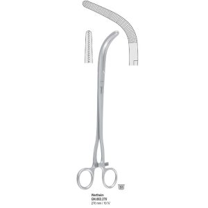 Kleszcze Wertheim do histerektomii zagięte 270mm