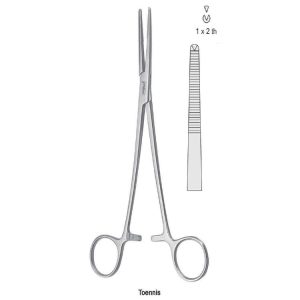 Kleszcze Toennis do histerektomii proste 1x2 ząbki, 260mm