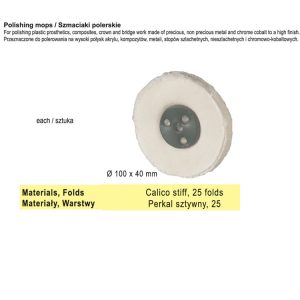Szmaciak polerski ø 100x40mm-25 warstw perkal sztywny