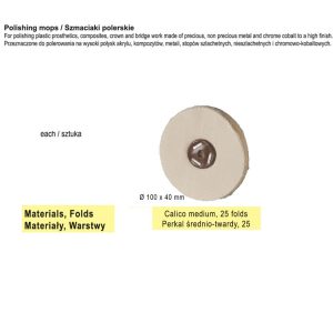 Szmaciak polerski ø 100x40mm-25 warstw perkal średnio-twardy