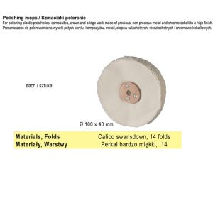 Szmaciak polerski ø 100x40mm-14 warstw perkal b.miękki