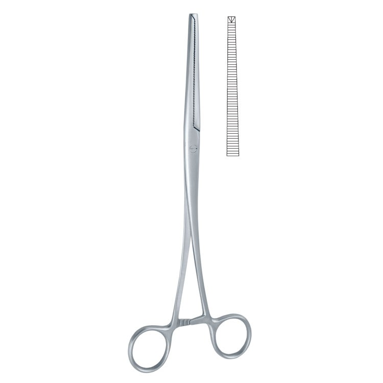 Kleszczyki naczyniowe Kocher proste 1x2 ząbki, 205mm