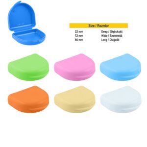 Pudełka orto classic mini na retainery mix kolorów 22 x 72 x 65mm (Opak. 12 szt.)