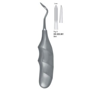 Dźwignia Bein 3mm ostra anatomiczny uchwyt fig.6
