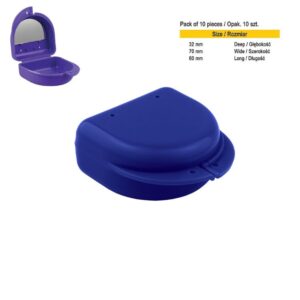 Pudełko protetyczne z lusterkiem Midi ciemnoniebieskie (Opak. 10 szt.)