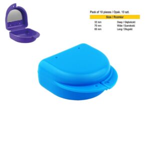 Pudełko protetyczne z lusterkiem Midi jasnoniebieskie (Opak. 10 szt.)