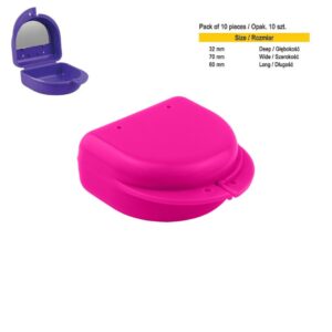 Pudełko protetyczne z lusterkiem Midi ostry róż (Opak. 10 szt.)