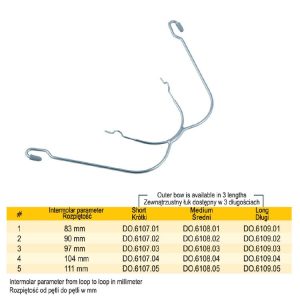 Łuk twarzowy z pętlą Omega długi 4 104mm