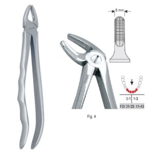 Kleszcze ekstrakcyjne anatomiczne do zębów przednich dolnych fig. 4