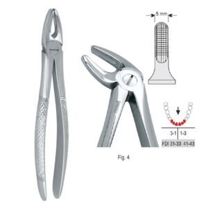 Kleszcze ekstrakcyjne mod. Europejski do zębów przednich dolnych fig. 4