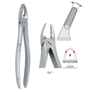 Kleszcze ekstrakcyjne mod. Europejski do zębów przedtrzonowych górnych fig. 7