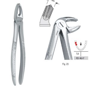 Kleszcze ekstrakcyjne mod. Europejski do zębów trzonowych dolnych prawych fig. 23