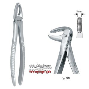 Kleszcze ekstrakcyjne mod. Europejski do korzeni dolnych fig. 74N