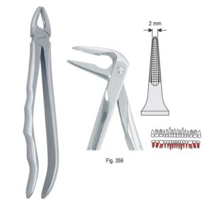 Kleszcze ekstrakcyjne anatomiczne do korzeni dolnych długie fig. 359