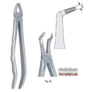 Kleszcze ekstrakcyjne anatomiczne do korzeni dolnych fig. 45