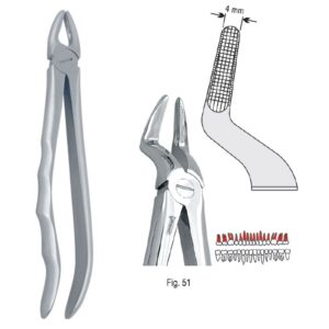 Kleszcze ekstrakcyjne anatomiczne do korzeni górnych fig. 51
