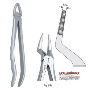 Kleszcze ekstrakcyjne anatomiczne do korzeni górnych długie fig. 51M