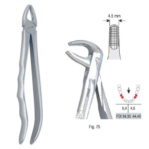 Kleszcze ekstrakcyjne anatomiczne do zębów przedtrzonowych dolnych fig.75