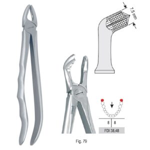 Kleszcze ekstrakcyjne anatomiczne do zębów mądrości dolnych fig. 79