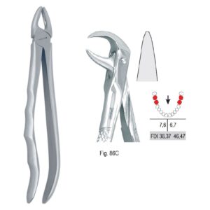 Kleszcze ekstrakcyjne anatomiczne do zębów trzonowych dolnych fig. 86C