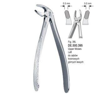 Kleszcze ekstrakcyjne dla dzieci do zębów trzonowych górnych lewych fig. 39L