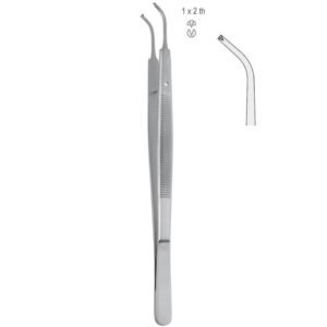 Penseta chirurgiczna Gerald zagięta 1x2 ząbki 175mm