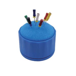 Pojemnik do dezynfekcji instrumentów endodontycznych niebieski