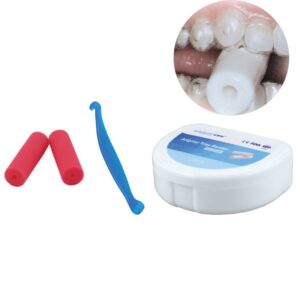 Zestaw do elast. aparatów retencyjnych w pudełku (2 nagryzacze + instrument) różowy