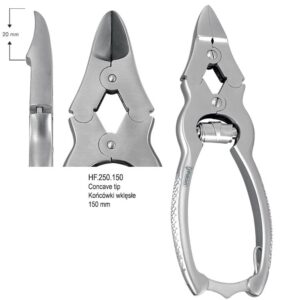 Cęgi do pedicure z zamkiem x-action końcówki wklęsłe 150mm