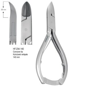 Cęgi do pedicure z zamkiem końcówki wklęsłe 140mm