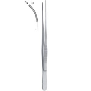 Penseta chirurgiczna Brophy zagięta 1x2 ząbki 200mm