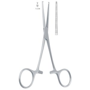 Kleszczyki naczyniowe Kocher-Delicate proste 1x2 ząbki, 145mm