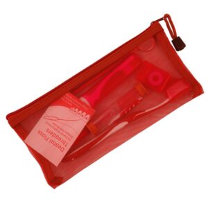 Zestaw ortod. higieniczny w etui siatkowym czerwony