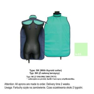 Fartuch ochronny typ SK-Z osłoną tarczycy ciężki 0.35mm Pb