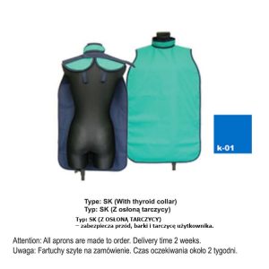 Fartuch ochronny typ SK-Z osłoną tarczycy ciężki 0.35mm Pb