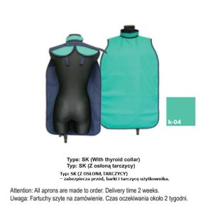 Fartuch ochronny typ SK-Z osłoną tarczycy ciężki 0.50mm Pb
