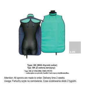 Fartuch ochronny typ SK-Z osłoną tarczycy ciężki 0.50mm Pb