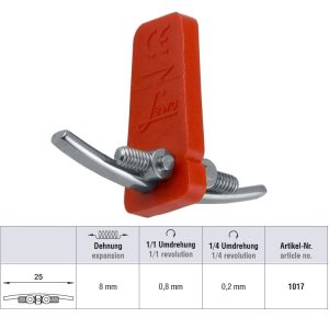 Śruba rozszerzająca zawiasowa dolna 25 x 8 mm