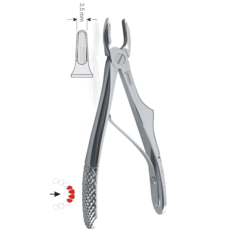 Kleszcze ekstrakcyjne dla dzieci do zębów przednich górnych fig. 137