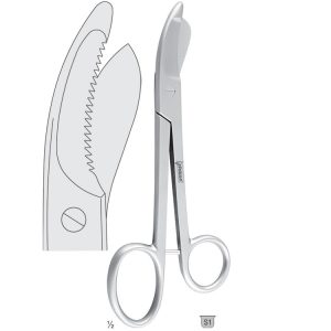 Nożyczki Bruns/Bohler do gipsu ząbkowane 240mm