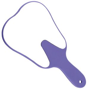 Lusterko w kształcie zęba z rączką purpurowe