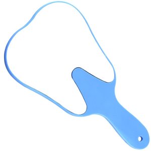 Lusterko w kształcie zęba z rączką niebiskie