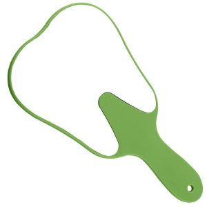 Lusterko w kształcie zęba z rączką zielone