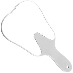 Lusterko w kształcie zęba z rączką białe